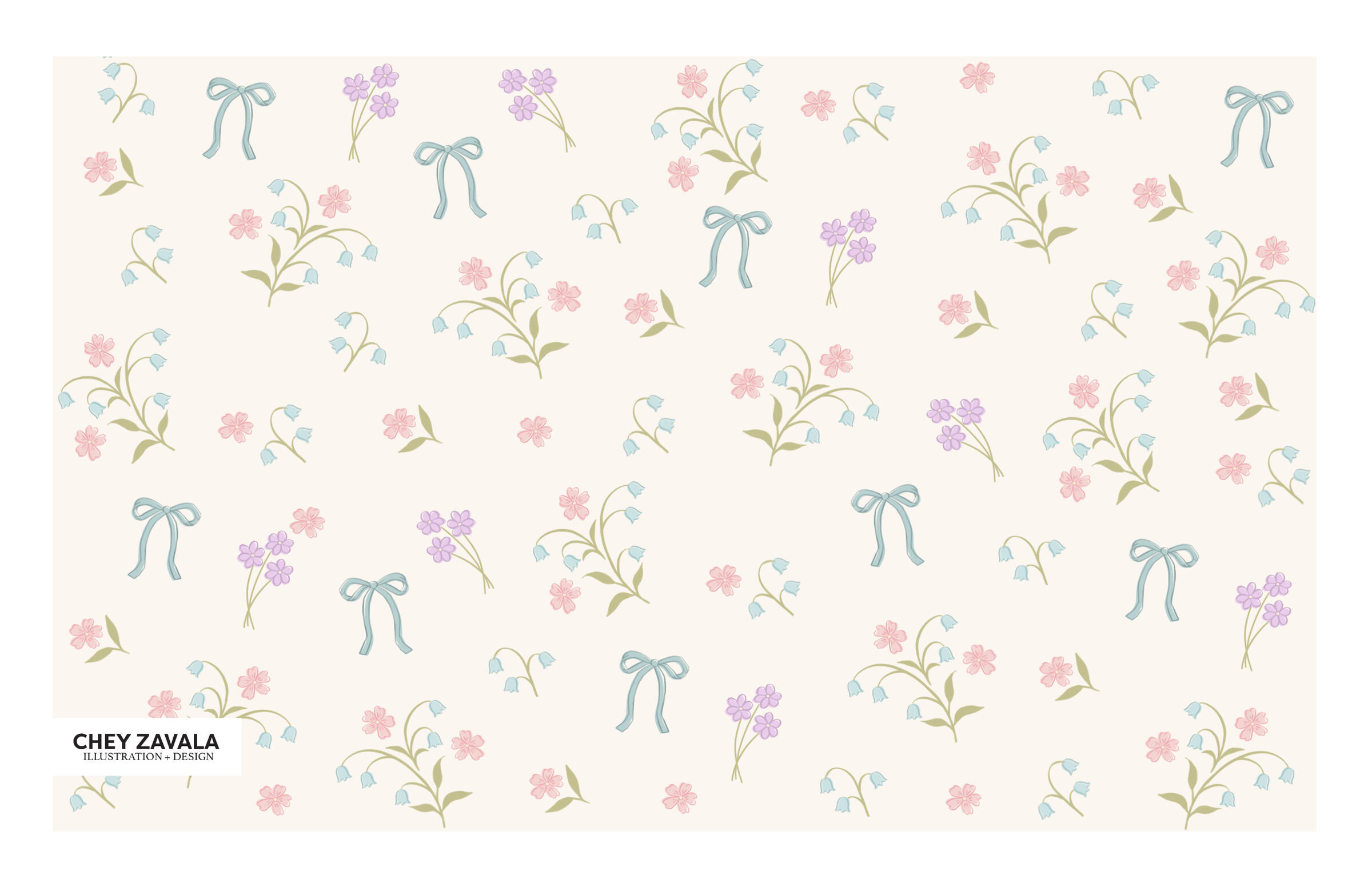 Springtime blossoms and bows.